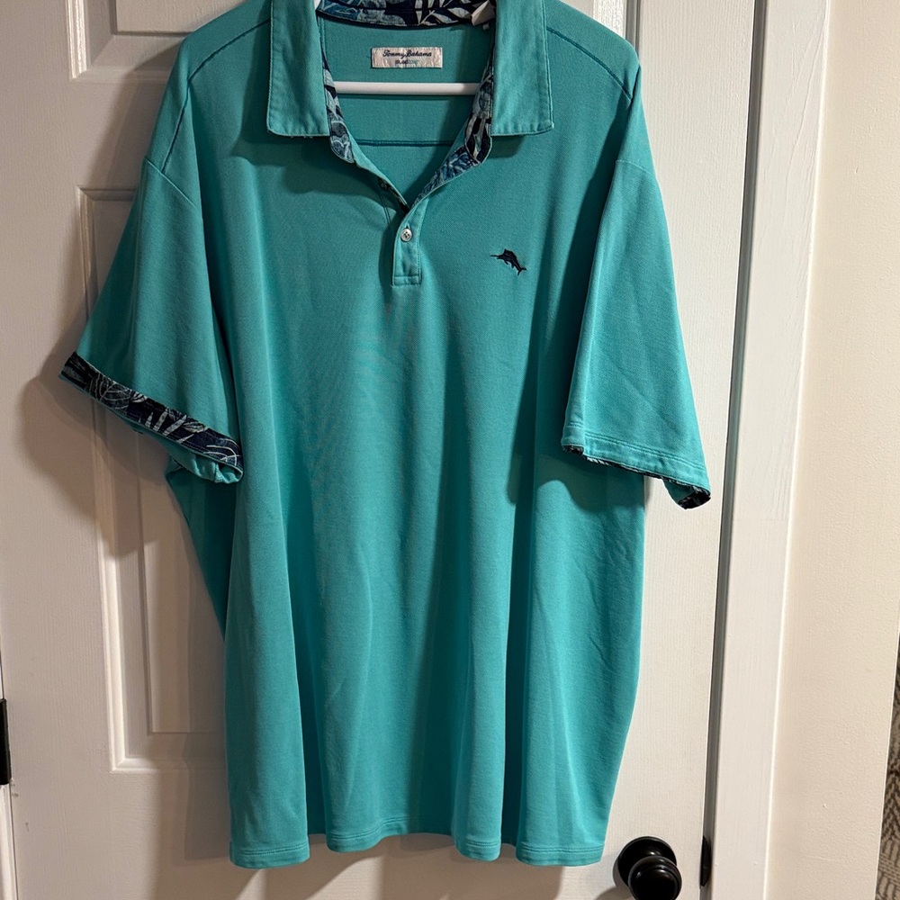Men's Tommy Bahama Island Zone Teal Polo Shirt